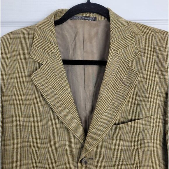 ERMENEGILDO ZEGNA SOFT Tan Linen Wool Mohair Blend 3 Button Blazer 50R - Picture 2 of 10